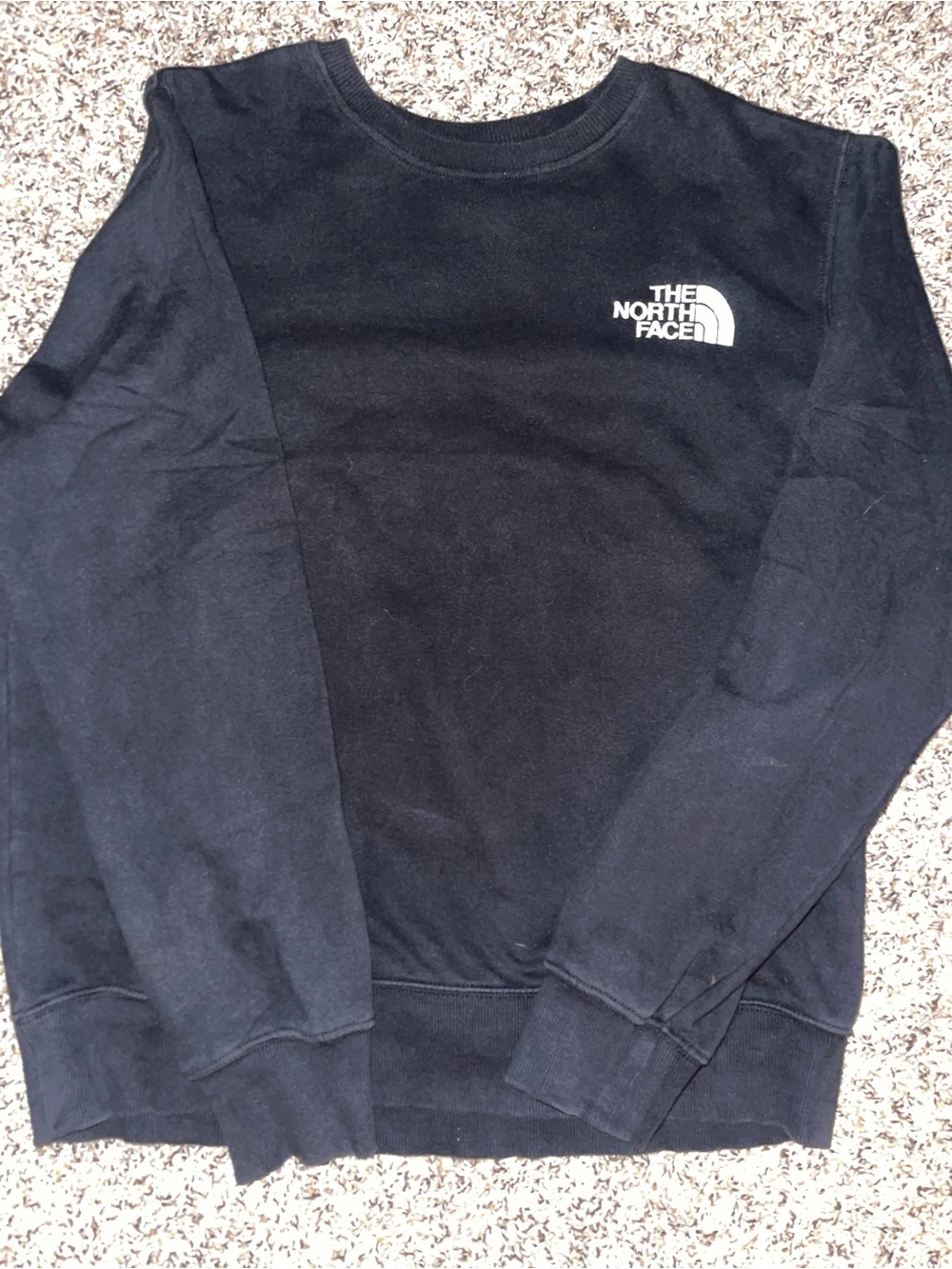 The North Face UNISEX Black Crewneck Sweatshirt with White Logo